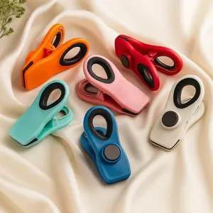 Magnetic Bag Clips for Chips Food Packages Fridge Kitchen Organization Plastic 3-Inch Long Durable with Stainless Steel Spring