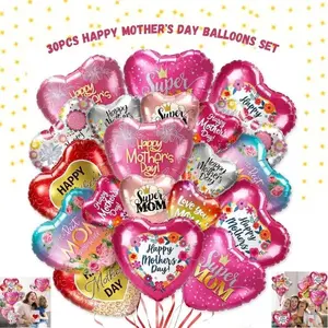 30PCS Mother’s Day Balloons Set – Happy Mom Foil & Latex Balloons, Party Decorations for Mom, Grandma Birthday Supplies