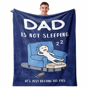 Various styles[Father's Day Gift Collection]Dad's Official Nap Blanket Cartoon Sleepy Bear Coffee Flannel Blanket, Soft Plush Throw, Warm Cozy Father Nap Blanket, Casual Home Decor Couch Blanket, Giftable Blanket for Dad Father’s Day