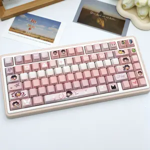 138 Key Twilight Butterfly Pbt Keycaps, Cherry Style Side-Printed Semi-Transparent, Dye Sublimation, Compatible with Mx Axes, Fits 61/64/68/87/96/104/108 Keyboards
