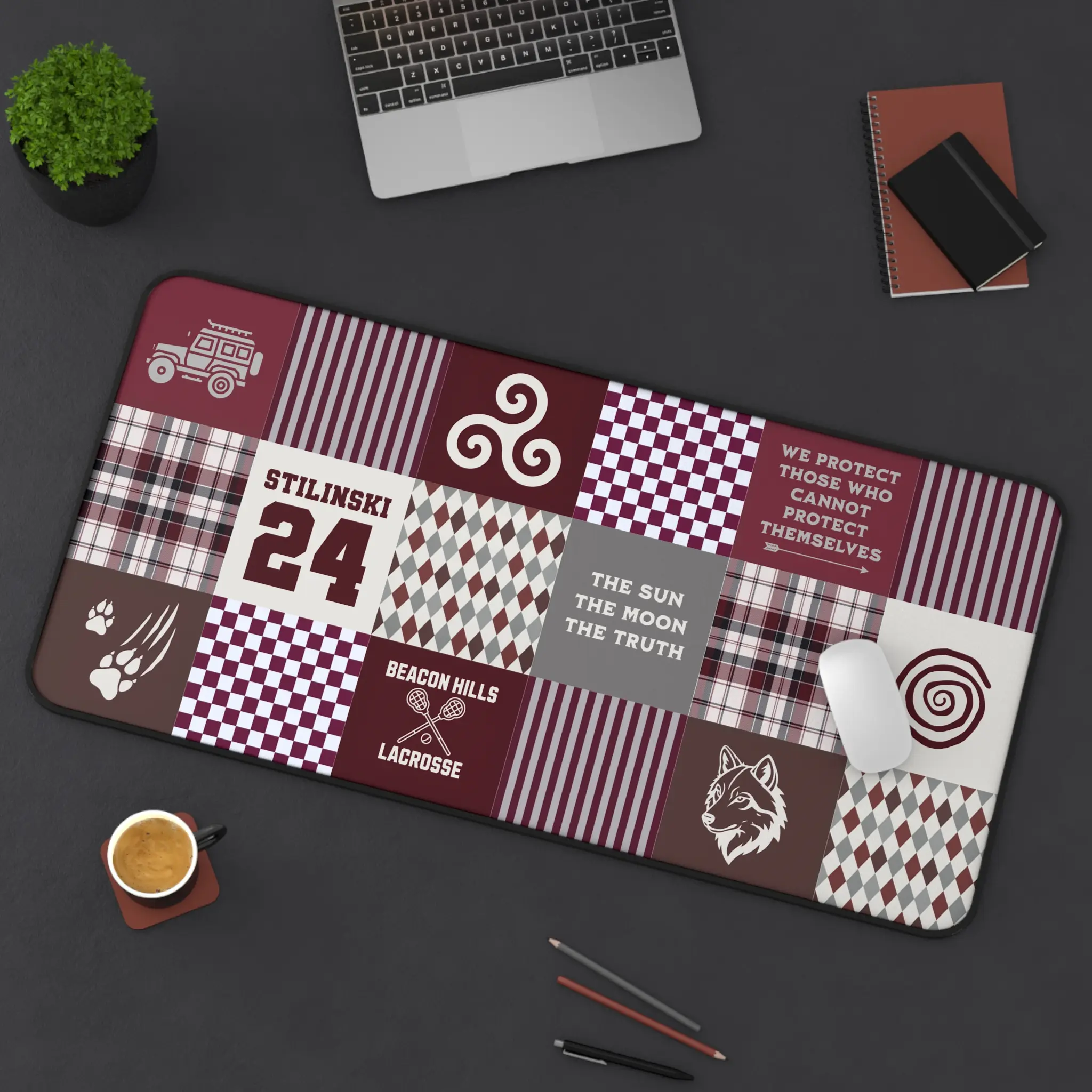 Beacon Hills Lacrosse Patchwork design Desk Mat