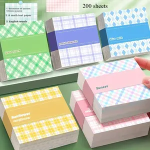 Box of 200 thick sticky notes | 6 series of color sticky notes | very suitable for school and office use | plaid tribal design