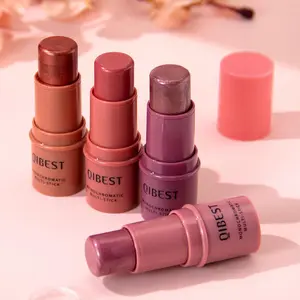 2 in 1 Long Lasting Monochrome Highlighter Stick, 4 Counts/set Long Lasting Shimmering Eye Shadow, High Pigmented Colorful Makeup Product