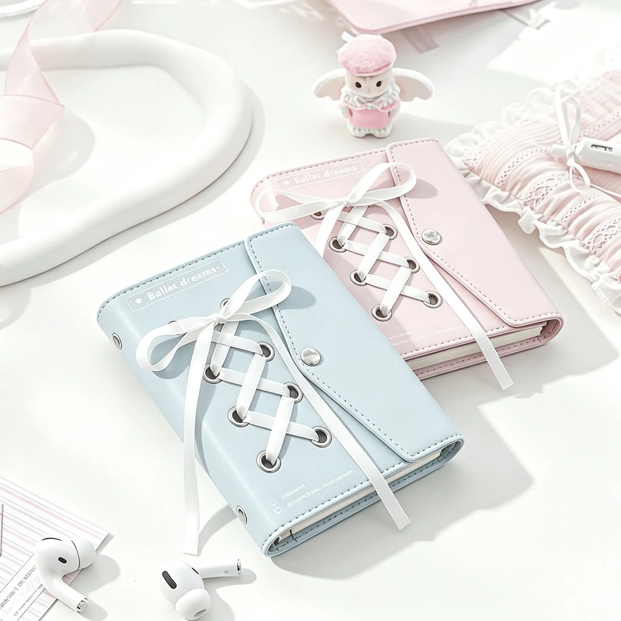 PU Leather Envelope Notebook Planner , Portable Aesthetic Journal for Daily Notes, Creative Journaling & Scrapbooking. Cute stationery study accessory, perfect gift for students, teen girls & aesthetic stationery lovers
