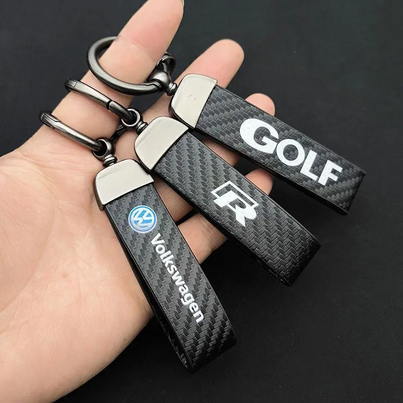 High-Grade Carbon Fiber Leather Metal GTI Keychain - Car Styling Accessory for Volkswagen VW MK2, MK4, MK5, MK6, MK7