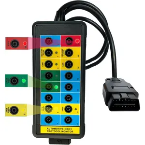 Professional OBD2 Breakout Box with LED , 16-Pin OBD2 Diagnostic Tool Automotive Electrical Tester Portable Auto OBD2 Protocol Detector   Testing