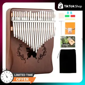Kalimba Thumb Piano 21 Keys, Portable Mbira Finger Piano Gifts for Kids and Adults Beginners(Brown)