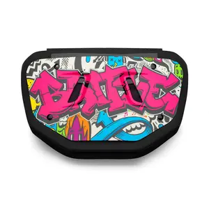 Battle Graffiti Chrome Football Back Plate for Adults High-Impact Foam Interior Curved Design Universal Fit with Strong Straps and High-Gloss Finish