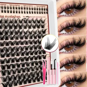 Fluffy Delicate D-Shaped Curled False Eyelashes, Mixed Lengths 10-16mm, Natural Style Anime Fox Fur Cosmetic Eyelash Extension Set, Natural Look Lashes