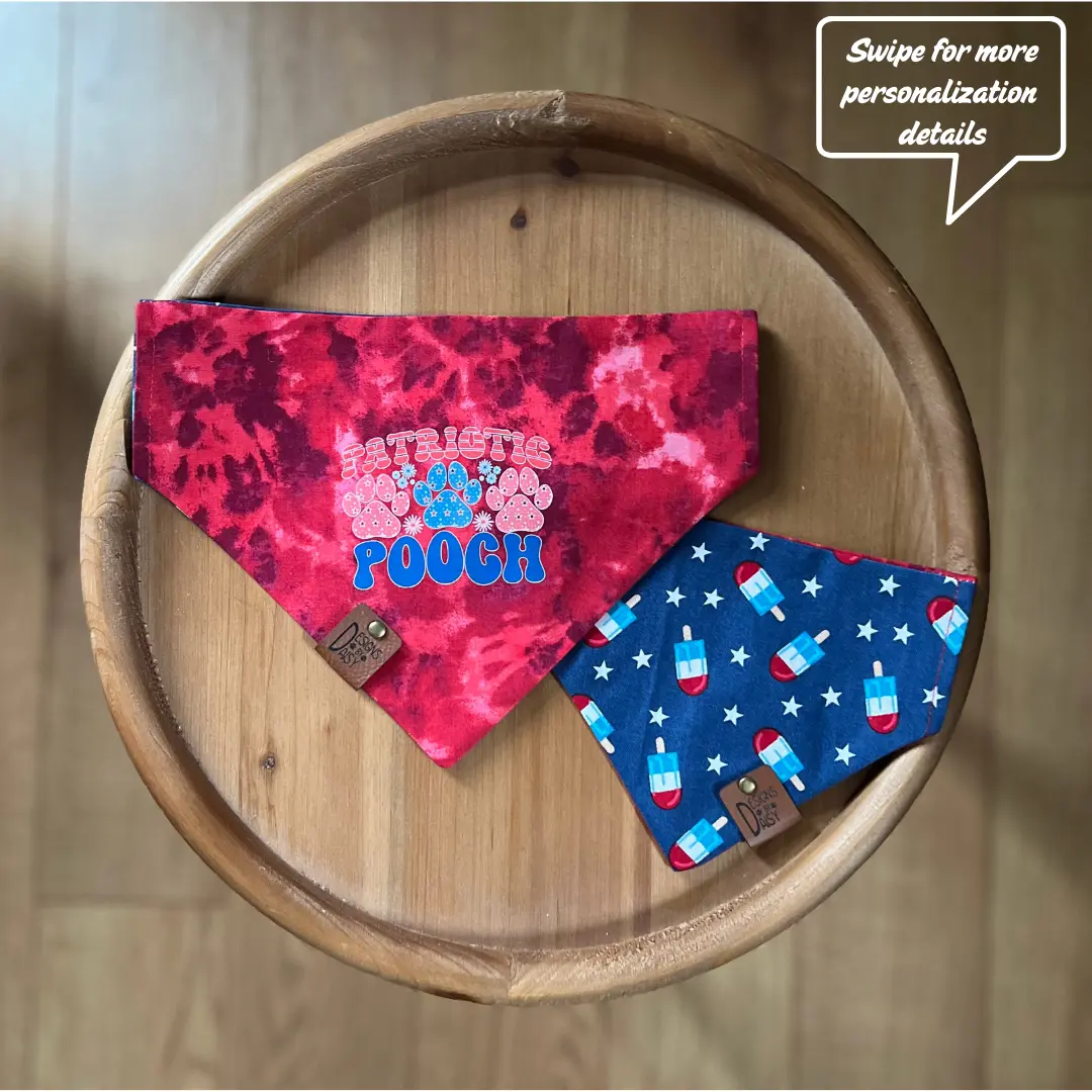 Patriotic Pooch / LAST CHANCE / Reversible / Over-the-Collar / Pet Bandana / CLEARANCE