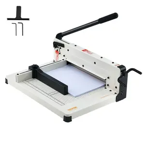 fathersdaygift VEVOR Heavy Duty Paper Cutter, 12 Industrial Commercial Guillotine Paper Cutter for A4 Paper, 400 Sheet Capacity, Solid Steel Construction, Stack Paper Trimmer for Office Home School Shop, White