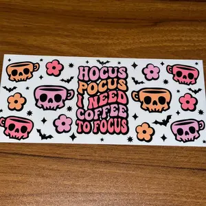 Hocus-Pocus I need coffee to focus - 16 oz UV DTF WRAPS