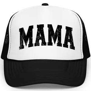 Distressed Mama Trucker Hat for Women - Foam Front Adjustable Snapback for Mom - Gift for Mother's Day - Bold Mama Hat