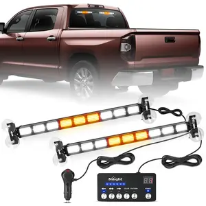 Nilight 162-LED Work Traffic Advisor Strobe Light Bar, 2-in-1 Amber-White Abs Lightweight Led Lights with Controller, 4 Switchable Colors, 36 Flash Patterns for Trucks, Outdoors Construction Vehicles