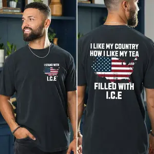 I Like My Country How I Like My Tea, Filled With ICE Shirt, Ice Ice Baby Trump Shirt, Unisex Tee, Trending Graphic Tee, All Seasons, Plain,summervibes
