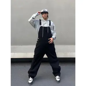 Loose Fit Vintage Bib Denim Overalls With Big Pockets