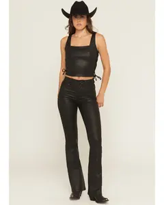 Legend High Rise Coated Bootcut Lace-Up Detail Super Stretch Jeans