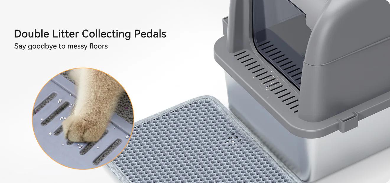 MeoWant LB02 Stainless Steel Cat Litter Box - Extra Large 3-in-1 Detachable Design, Odor-Free, 81L Capacity, Non-Stick, Scratch-Resistant, Rust-Free