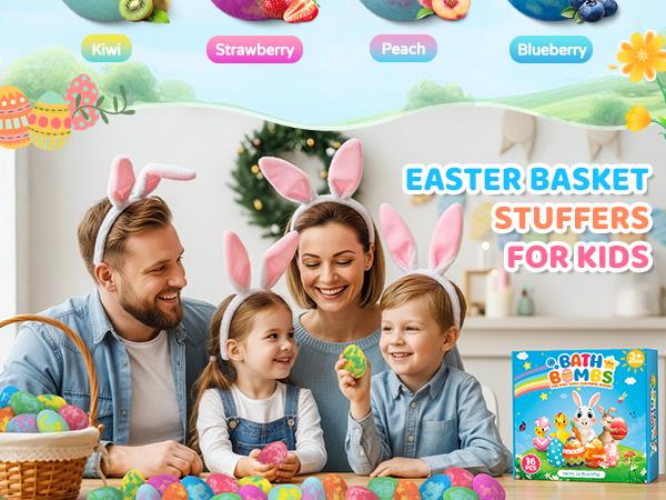 Bath Bombs for Kids, 16 Pack Easter Bath Bomb Set, Colorful Bath Fizzies for Boys & Girls, Easter Gifts