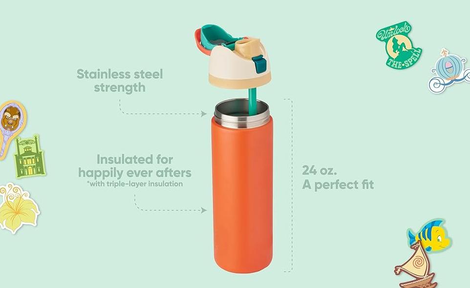 24oz Stainless Steel Vacuum Insulated Thermos Cup, Flip Lid Leak-Proof Travel Mug, Double Wall Insulation for Hot & Cold Drinks, Multiple Colors Reusable Tumbler for Home Office School, Ideal Gift for Adults & Kids