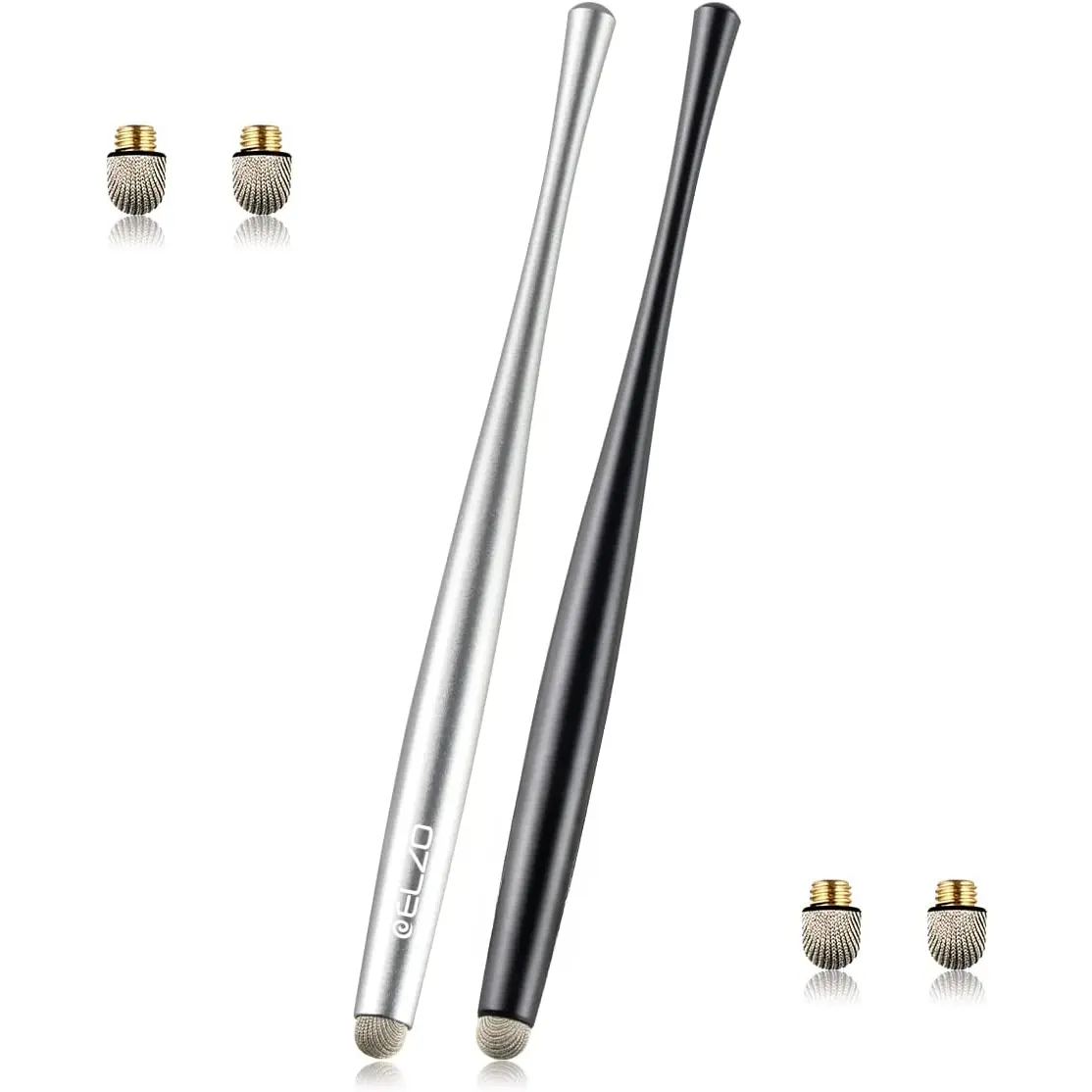 Stylus Pen Combo Universal Capacitive Touch Screen 2 Packs with 4 Replacement Fiber Fine Tips for Tablet iPad, , ,  Surface Pro, ,  and More Android Phones
