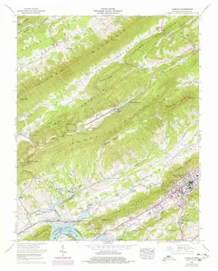 Camelot Tennessee USGS Topographic Quadrangle Map, 1961, 1:24000