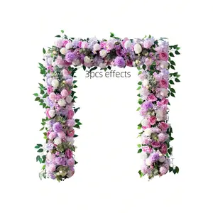 Maximum discount  1pc 100cm Arch Artificial Flowers Arrangement Swag Silk Fake Peonies Rose Floral Row Backdrop DIY Ceremony For Wedding Valentine'S Day Birthday Anniversary Holiday Graduation Decoration Party Decor Supplies