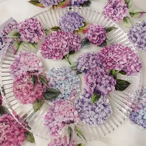 Yooma 1 Pack of 20 Large Size Crystal Ink Flower, PET Decorative Journal Stickers