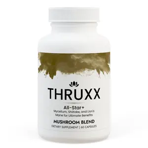 THRUXX Mushroom Blend All-Star+ Dietary Supplement 60 Capsules with Mycelium, Shiitake, Lion's Mane, and Proprietary Blend for Enhanced Health Benefits - Healthcare