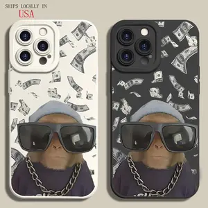 Cool Monkey Pattern Phone Case,TPU Soft Silicone,Fully Protected and Shockproof For IPhone 15 Pro Max cases 16 14 Plus Pro Max 13 12 11 X/XS XSMax 12 13 mini iPhone 16E Funny Clown Men