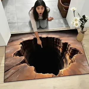 Creative 3D Illusion Carpet, Non-Slip Door Mat, Decorative Rug Mat, High-Definition Print, Soft Comfortable, Home Decor for Entryway Living Room Bedroom