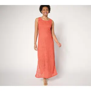 Attitudes by Renee Regular Floral Illusion Jacquard Maxi Dress