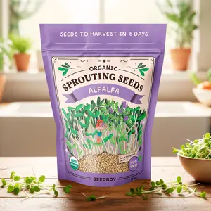 Alfalfa Sprouting Seeds, Organic & Non-GMO - 8 oz Bag