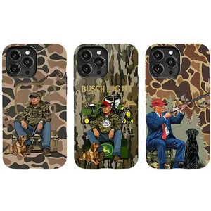 Camouflage Sitka Hunter Trump Retro Waterfowl Pattern Hunting Art Tough Phone Case. Rustic Outdoor Aesthetic Heavy Duty Shockproof Protective Smartphone Cover for iPhone 17 Pro Max 16 Air 15 14 13 12 11.