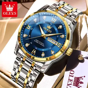 OLEVS Authentic Men's Quartz WatchWaterproof Luminous Date StainlessSteel Luxury Watch Birthday CiftMen's Watch 5513 Reloj de cuarzo para hombre