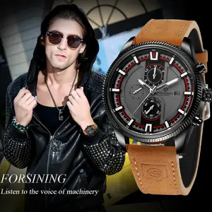 Classic luxury men's watch handsome stylish genuine leather strap waterproof luminous men's mechanical watch suitable for parties and daily clothing decoration men's gifts