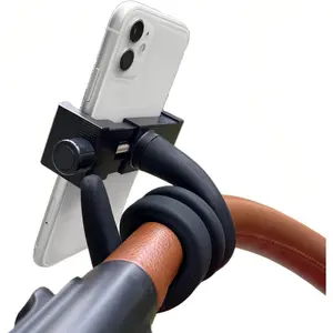 Portable Phone Holder Stand for Bed, Stroller, Desk, Car with Gooseneck Flexible Arm - Stable, Secure & Adjustable Fit on Treadmill, Wheelchair, Tree for GoPro & Cell Phones Used at Home, Work, Travel