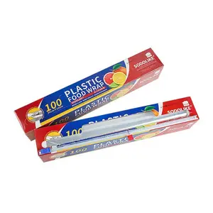 Disposable Slide Cutter Food Grade Pe Transparent Plastic Wrap, Dustproof Kitchen Food Storage Film, Suitable for Home Use