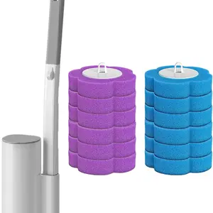 Disposable Toilet Brush Set, Toilet Wand, 1 Set Toilet Bowl Cleaning Brush with Holder & Refills, Household Cleaning Tool for Bathroom Toilet