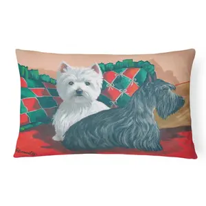 Carolines Treasures  12 x 3 x 16 in. Westie & Scottie Great Scots Canvas Fabric Decorative Pillow