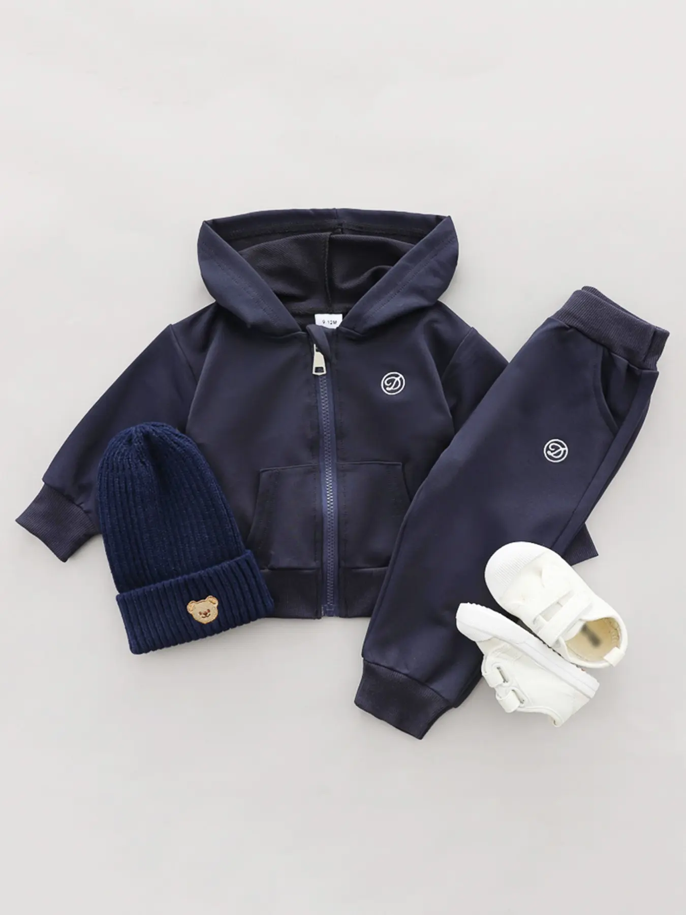 Kids 2PCS Set Outfit with Hoodie, Simple Letter Embroidery Long Sleeve Top and Pants, Comfortable for Boys and Girls, Casual Set, Clothes Kids