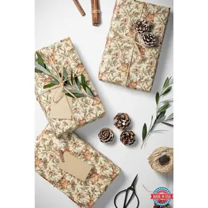 Christmas Wrapping Paper Watercolor Deer | Premium Rustic Holiday Gift Wrap Roll | Festive Xmas Supplies #6