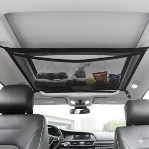 Heavy Duty Car Ceiling Storage Organizer: Breathable Non-Slip Multi-Purpose Hanging Mesh Bag Car Interior Accessory for Car Trunk, Long Trip & Daily Driving Gear | Universal, Durable, Water-Resistant, Anti-Scratch & Space-Saving Design