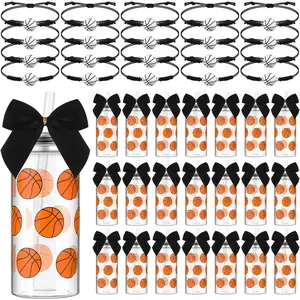 20 Set Basketball Senior Night Party Favors 20 count 13.5 oz Plastic  Tumbler Cups with Lid and Straw 20 count Bracelets for Basketball Team Senior Night Gifts  Party Decoration