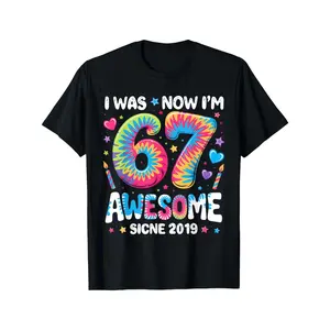 Funny 6 7 Meme I Was 6 Now I'm 7 Birthday Awesome Since 2019 T-Shirt for Kids Boys Girls Trendy Cotton Tops Short Sleeve, Street Style Short Sleeve Tee, Comfort Tee, Casual Summer Tee, Must-have Fashionable Tee