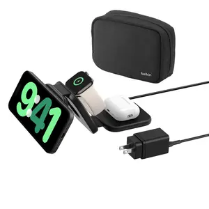 Belkin BoostCharge Pro 3-in-1 Magnetic Wireless Charging Travel Pad with Qi2 15W