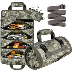 Electrician's Tool Bag Roll Up Portable- Heavy Duty  Tool Roll Bag Organizer, Foldable Rollable Carrying Toolbag, Dad Men Mechanic Welding Electrician