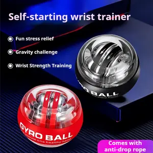 Fitness Gyro Grip Ball for Wrist and Arm Exercise with Color - Changing Self - Start Decompression Metal Mute Centrifugal Function Heavy Duty Weight Lifting Straps for Posture Correction Back Support Coated Cast Iron Hex Dumbbells with Diamond Knur Grip
