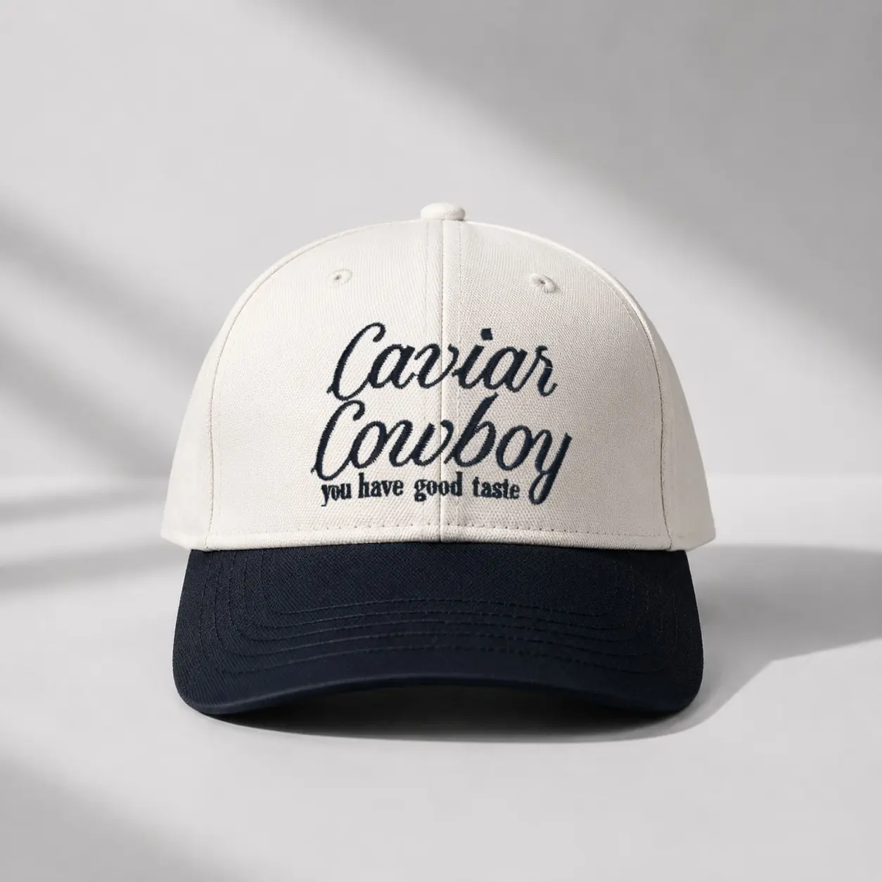 Vintage Script Embroidered 2-Tone Baseball Protective Cap, Adjustable Curved Brim Dad Hat, Unisex Casual Streetwear Sports Cap