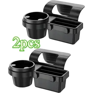2pcs Car Multi-Functional Phone Storage Box, Car Key Holder, Window Sill Organizer, Cup Holder, Door Side Tray, Vehicle Accessories No Drill Universal Fit Insert Installatio